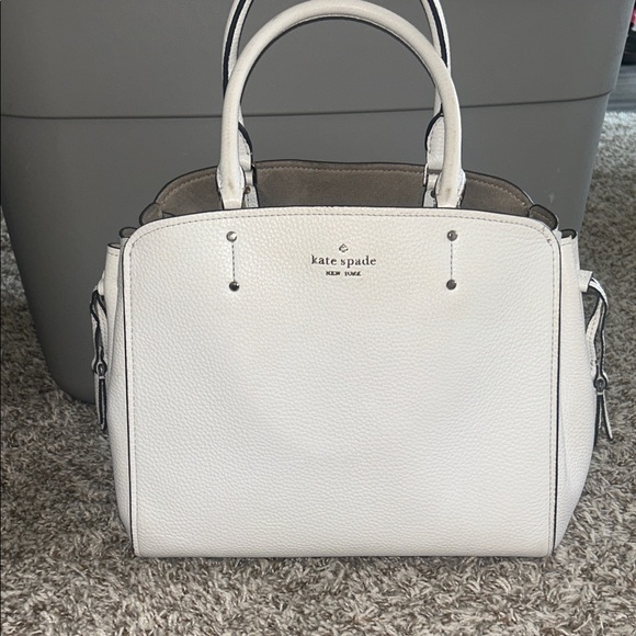 kate spade Handbags - kate spade white pebbled leather satchel handbag